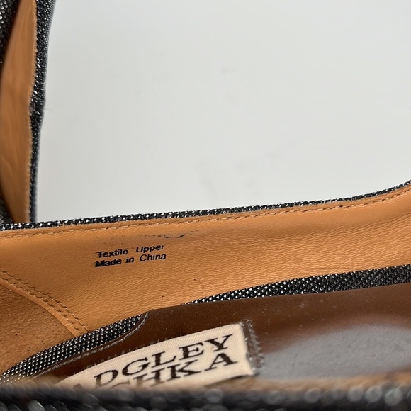 Badgley Mischa Monique Metallic Black Jeweled Peep Toe Heels Shoes Size 7.5 - Picture 8 of 14